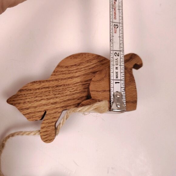 Wooden Cat Shelf Sitter With Dangling Heart Homer Woodworks USA Made - Picture 5 of 7